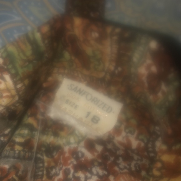 Vintage 1950’s Sanforized blouse- 100% cotton, abstract, sleeveless, with belt - Picture 7 of 7